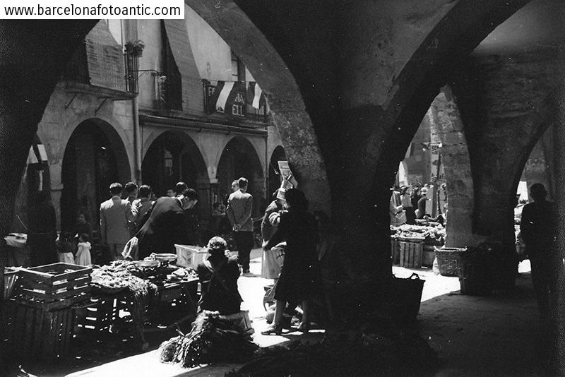 Dia de mercat a Tàrrega, Maig 1950